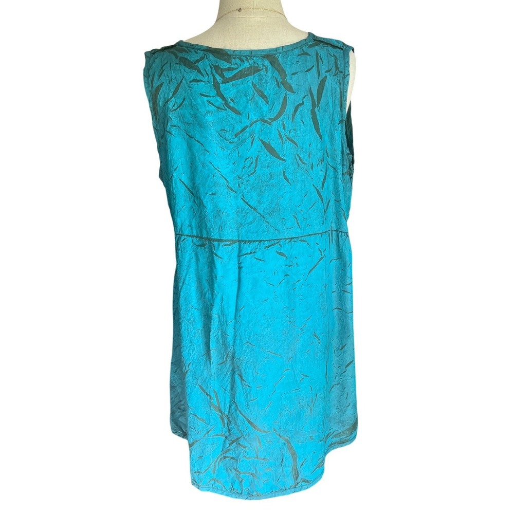 Skif Tunic Top L Turquoise Blue Excellent Sleeveless V-Neck Boho Lagenlook USA - Picture 3 of 8